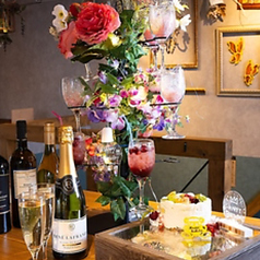 1日3組限定★SOSOLEでサプライズ【アニバーサリーコース】ホールケーキ付◆4500円の写真