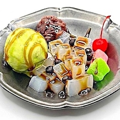 抹茶アイスクリームあんみつ