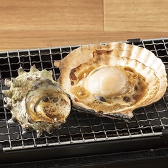 活さざえ壺焼き【1個】/活帆立バター【1個】　各