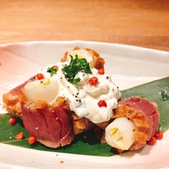 鴨ロースのタタキ~青ネギサワークリーム~
