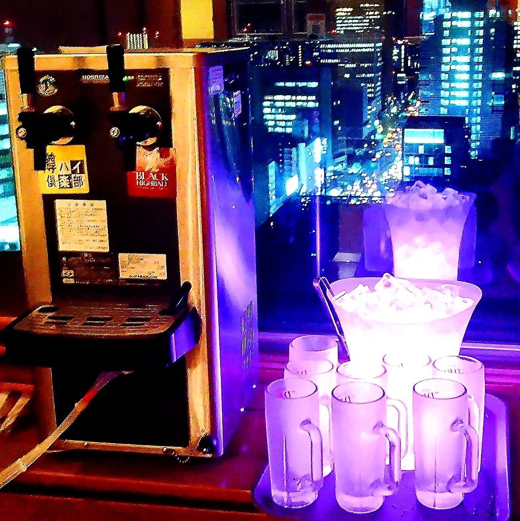 【歓送迎会】大人気のレモンサワー、ハイボールの飲めるサーバー付き大宴会場は夜景も楽しめます♪