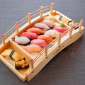 料理メニュー写真&nbsp;海王握り寿司アーチ橋盛り合わせ