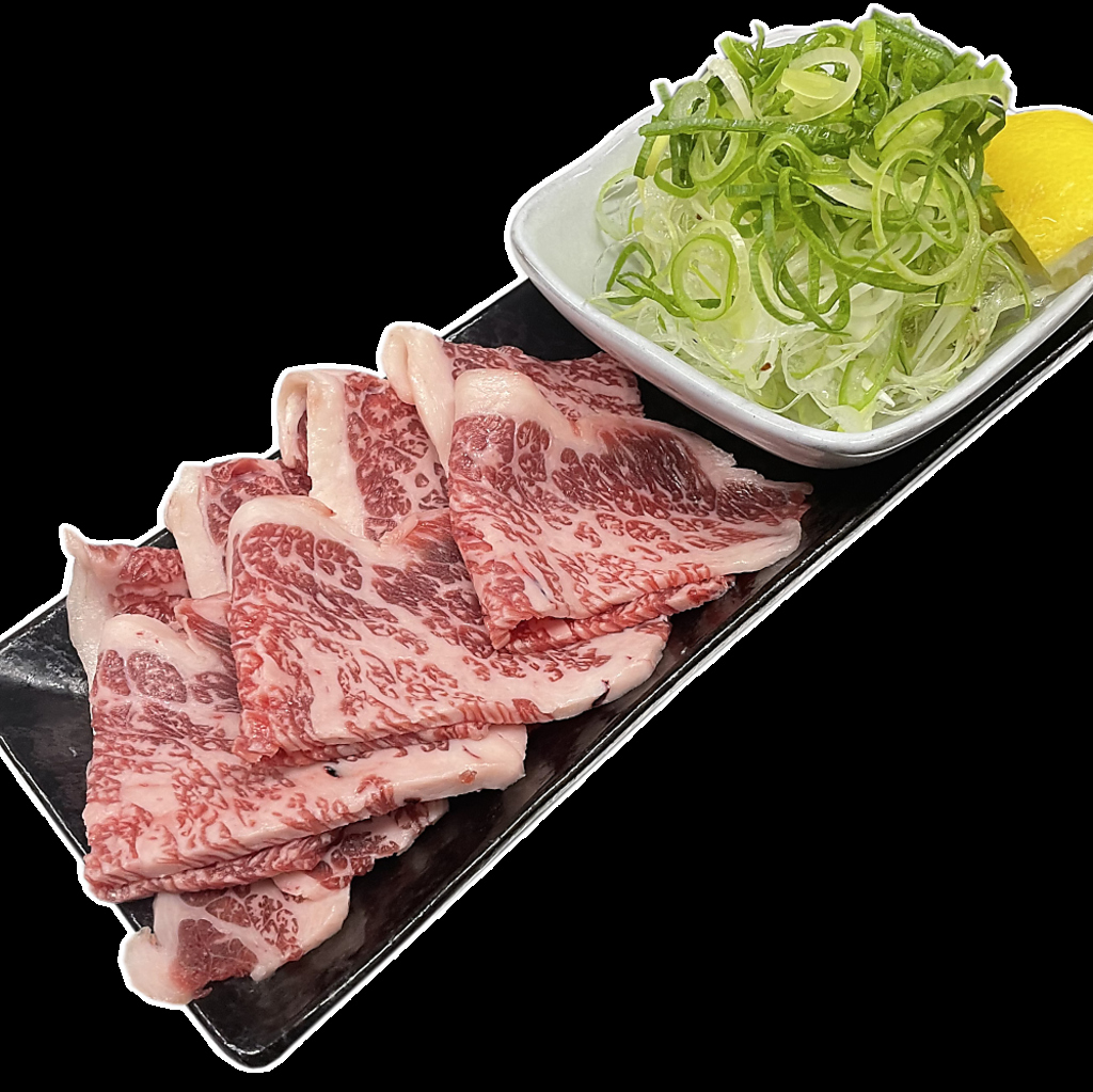 和牛ネギ塩カルビ　A5等級カルビはネギと一緒に食べるのがおすすめ！