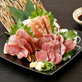 料理メニュー写真&nbsp;軍鶏刺身風3種盛合せ