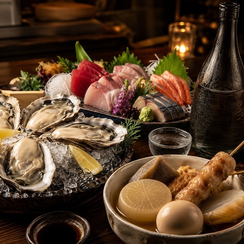 【調布駅すぐ】30種類の日本酒と刺身、おでんが楽しめる新鮮な牡蠣が絶品な居酒屋