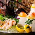 料理メニュー写真 伊勢海老の刺身 -Japanese spiny lobster- / アワビの刺身 -Abalone- / ミル貝の刺身 -Geoduck clam-