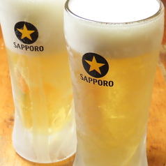 キンキンに冷えたビールで乾杯！