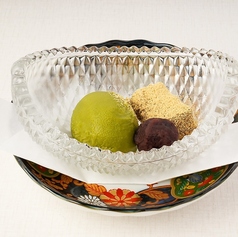 京都宇治抹茶アイスとわらびもち