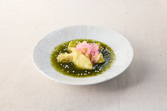 揚竹の子あおさ餡かけ