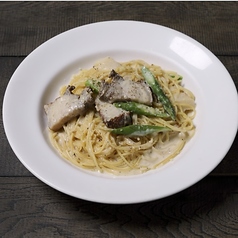 豚バラとタケノコのローストのカルボナーラ