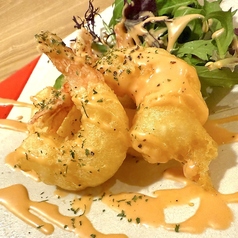 海老のビール揚げ ピリ辛オーロラソース