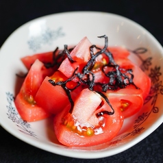 トマトと塩昆布の和え