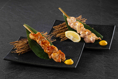 「越の鶏」串焼き