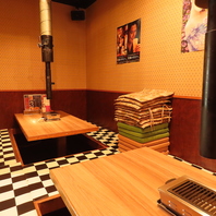 落ち着いた半個室で本格韓国料理を堪能