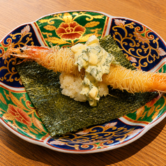 カダイフ海老の柚子高菜タルタル