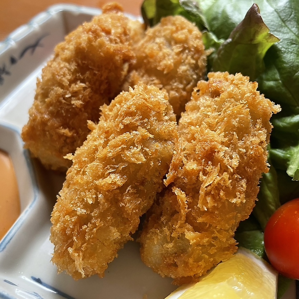 贅沢にも厳選した牡蠣をフライにしました♪