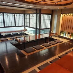 【最大38名掛け　掘りごたつ席貸切】会社でのご宴会や催し事、コミュニティの集まりに最適な空間となっております。掘りごたつでごゆっくりとおくつろぎいただけます。人数やコースなど、リクエストがある場合は店舗までお問い合わせください。