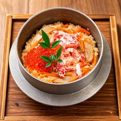 蟹といくらの釜飯