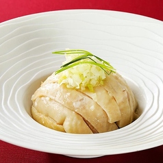 蒸し鶏のネギ生姜ソース掛け