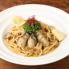 広島産牡蠣のパスタ　スモーキーオイルソース