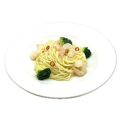 海老とブロッコリーのペペロンチーノ