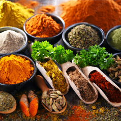 多種多様なスパイスで自分好みの一品が味わえます