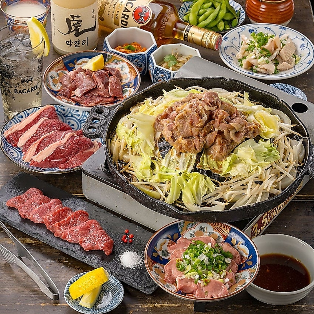 当店自慢のラム肉が食べ放題+飲み放題付きのボリューム満点コースがございます！各種宴会などに◎