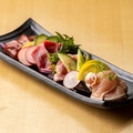 料理メニュー写真&nbsp;鶏刺　四点盛り(もも・むね・ずり・レバー)