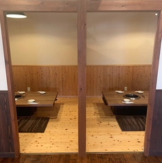 2階個室は6名テーブル×1卓、8名テーブル×1卓をご用意しております。