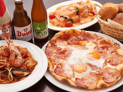 美味しいベルギービールやワインとよく合うメニューを多数ご用意♪