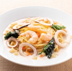 魚介のチャウダー風スパゲティ