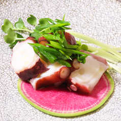 地ダコの葱ゴマ和え