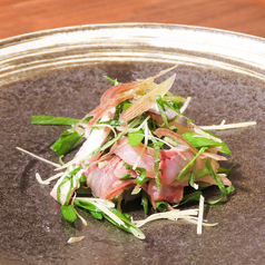 たっぷり薬味の鯵のたたき