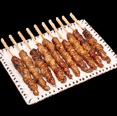とり皮くるくる串 10本盛り(タレ・塩)