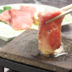 能登牛石焼き（ワサビとレモンで）