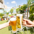 【3/1～BBQ受付中】テラス席最大55名まで利用可能♪本厚木で手ぶらビアガーデン＆BBQはSky！（食材持ち込み可能プランもあり◎）
