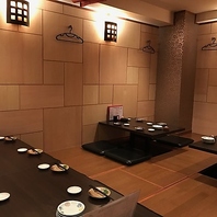 接待や会社宴会に最適な完全個室風＆半個室風のお席