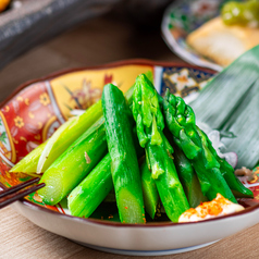 アスパラの藁焼き