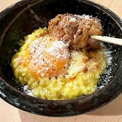 チーズリゾットwith 自家製サルシッチャ月見チーズたれ