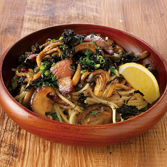 たらことイベリコ豚、いろいろきのこ～焦がし醤油風味～