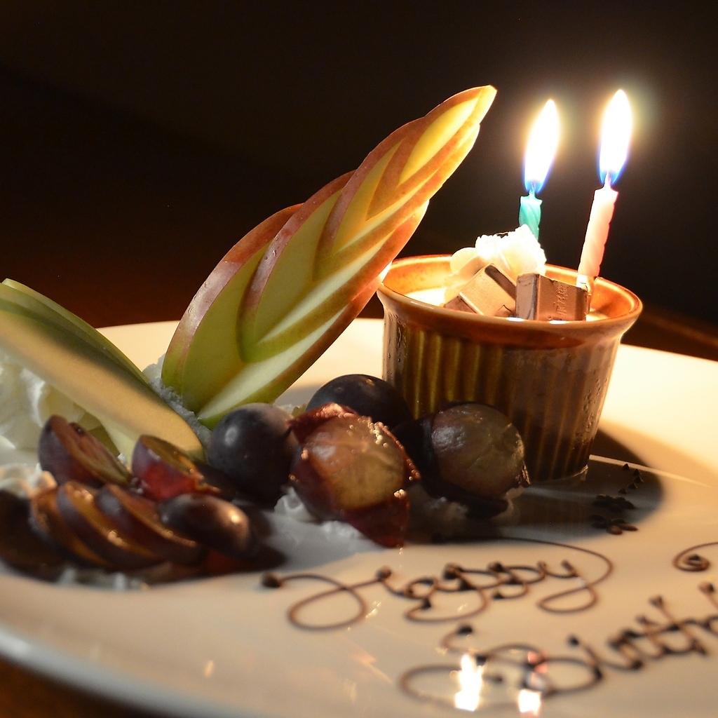 誕生日・記念日にメッセージプレートのサービスを行っております。