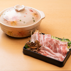 和豚もち豚とポルチーニの豚しゃぶ(ミニ蕎麦付)