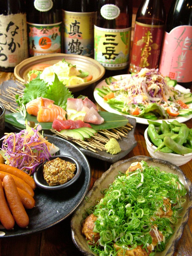 お刺身からみんな大好き定番メニューなど豊富にご用意!!焼酎の種類は他に負けません!!