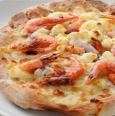 姫甘海老と灰干しいかのシーフードピザ