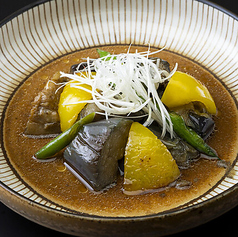 ナスと季節野菜の揚げ浸し