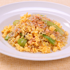 鮭とじゃこのレタス炒飯