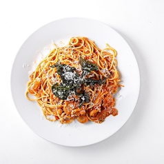 アメリケーノソースのフライドバジルパスタ