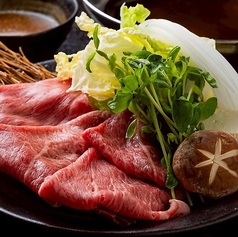 ＋1,100円で和牛しゃぶしゃぶ付きプランに変更できます