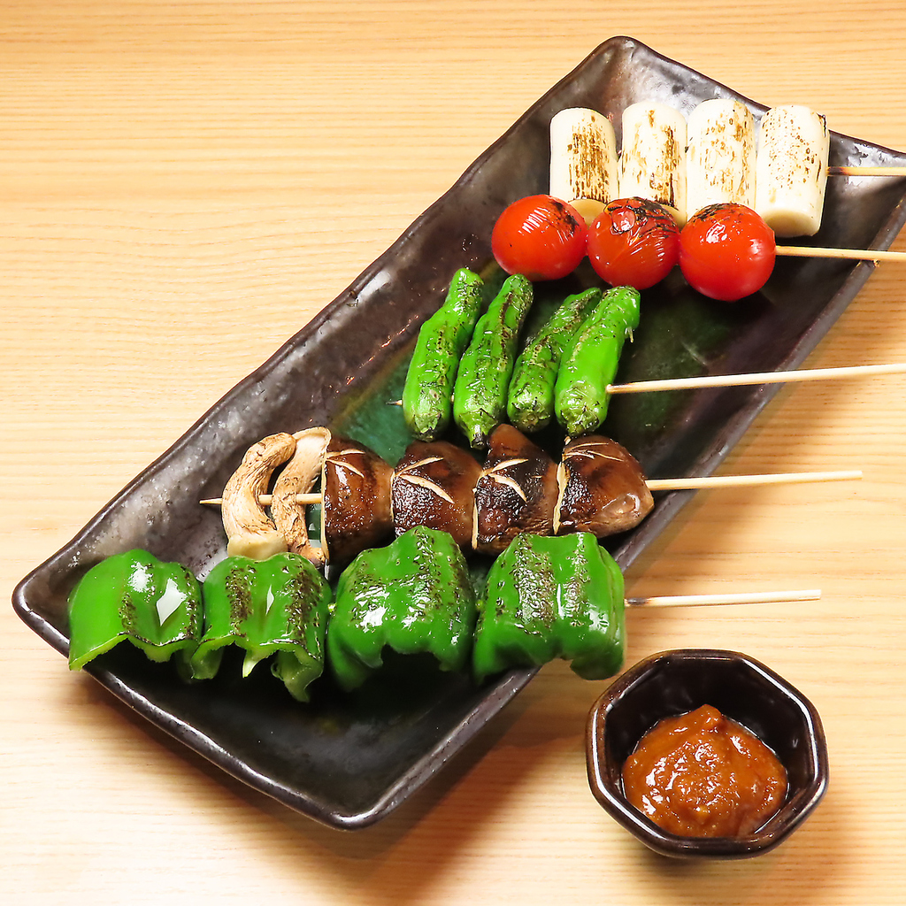 ヘルシーな野菜串焼きは女性にもおすすめ◎