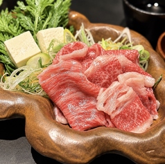 道産・白老和牛の溶岩石すき焼き